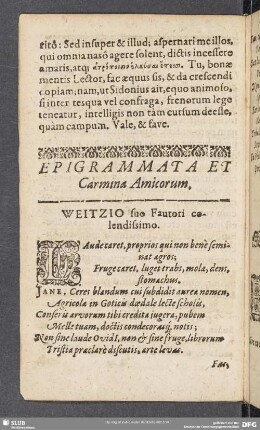Epigrammata Et Carmina Amicorum