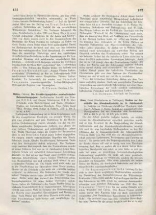 131-132 [Rezension] Müller, Otfried, Die Rechtfertigungslehre nominalistischer Reformationsgegner