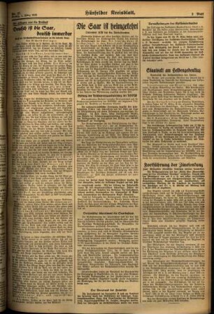 Zweite Ausgabe vom Freitag, den 01. März 1935.
