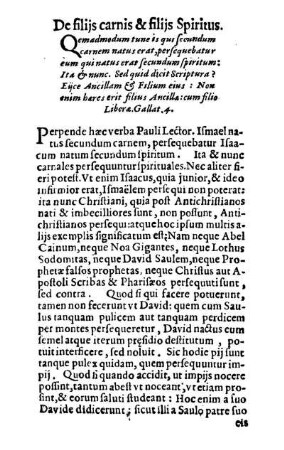 De filijs carnis & filijs Spiritus.