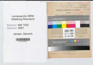 Entnazifizierung Heinrich Jansen , geb. 19.01.1893 (Postbeamter)