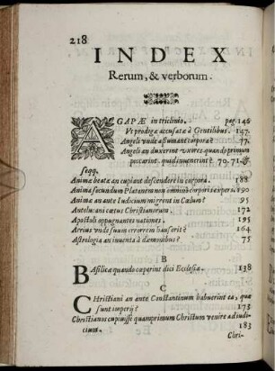 Index Rerum, & verborum.