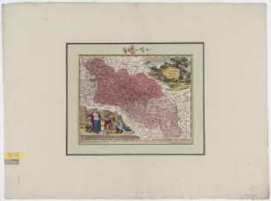 Karte von Schlesien, 1:1 400 000, Kupferstich, um 1730