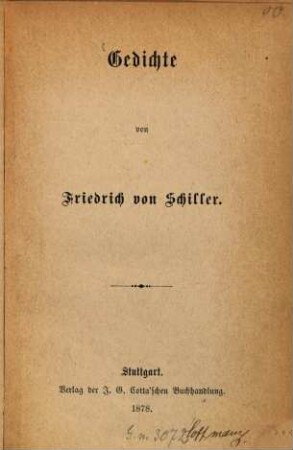 Gedichte von Friedrich von Schiller