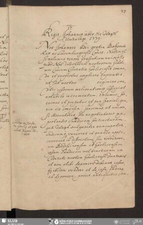 17. Regis Johannis über die Waydt Niederlage 1339.