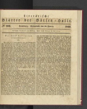 No 680. Hamburg. Sonnabend, den 28. Januar. 1832.