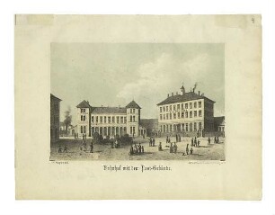 Bahnhof und Post. um 1855