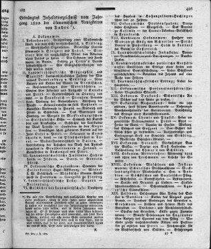 Gedrängtes Inhaltsverzeichnis vom Jahrgang 1822 der ökonomischen Neuigkeiten von André