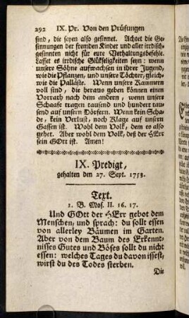 292-332, IX. Predigt