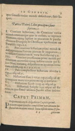 Caput Primum - Caput Decimum.