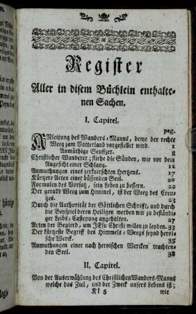 Register Aller in disem Büchlein enthaltenen Sachen.