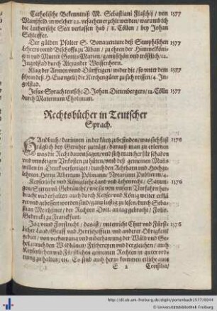 Rechtsbücher in Teutscher Sprach.