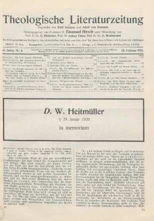 73-77 [Rezension] Streeter, Burnett Hillman, The Four Gospels. A study of Origins