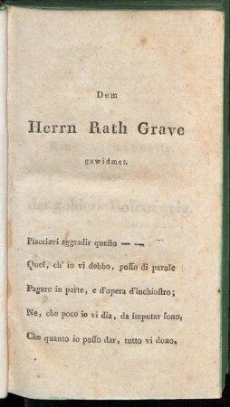 Dem Herrn Rath Grave gewidmet.