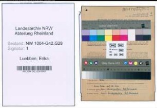 Entnazifizierung Erika Luebben , geb. 16.03.1916 (Fuersorgerin)