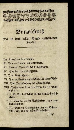 Verzeichniß der in dem ersten Bande enthaltenen Kapitel.