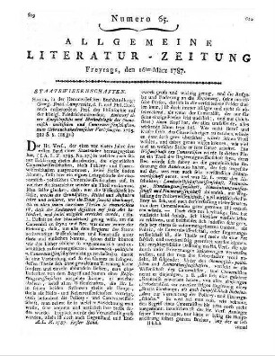 Lamprecht, G. F.: Entwurf einer Encyclopädie und Methodologie der öconomisch-politischen und Cameralwissenschaften. Zum Gebrauch academischer Vorlesungen. Halle: Hemmerde 1785
