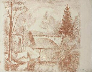 Fluss mit Brücke