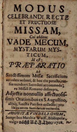 Modus celebrandi acte et fructuose Missam
