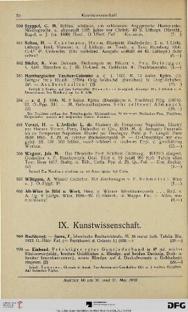 IX. Kunstwissenschaft (Nr. 969-1062)