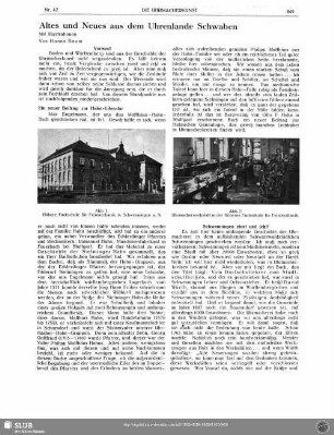 Altes und Neues aus dem Uhrenlande Schwaben