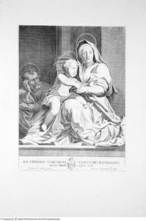 Galleria Giustiniana del marchese Vincenzo Giustiniani. 2 Bände., 1. Band, Tafel 6: Heilige Familie