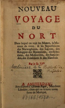 Nouveau voyage du Nort