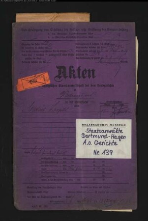 Landfriedensbruch (Plünderungen in Dortmund am 2.7.1919) Carius, Leopold Carius, Leopold
