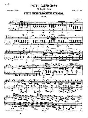 Felix Mendelssohn-Bartholdys Werke. 11,53. Nr. 53, Rondo capriccioso : op. 14 in E. - 9 S. - Pl.-Nr. M.B.53
