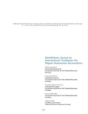 WorldViews: Access to international textbooks for digital humanities researchers