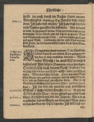 [II. Theil/ von Christlichen Lebens Reguln.]