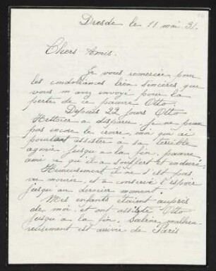 Brief von Jeanne Hettner an Gerhart Hauptmann