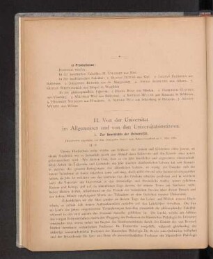 II. Von der Universität im Allgemeinen und von den Universitätsinstitutionen