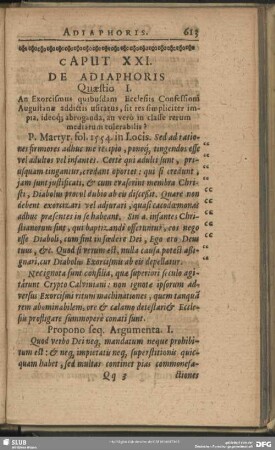 Caput XXI. De Adiaphoris