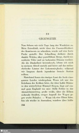 XX. Gegensätze