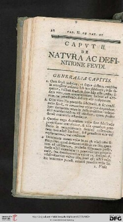 Caput II: De natura ac definitione feudi