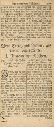 I. In gemeinen Nöthen