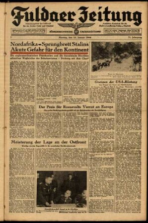 Ausgabe vom Montag, den 10. Januar 1944.