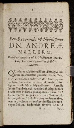 ... Dn. Andreae Müllero ...