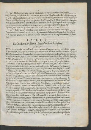 Caput II. De Coetibus Christianis, Protestantium Religione addictis.