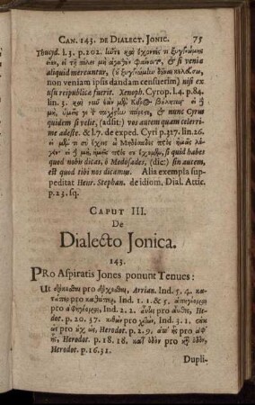 Caput III. De Dialecto Jonica.
