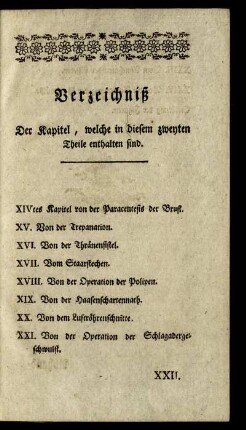 XIV. Kapitel. Von der Paracentesis der Brust.
