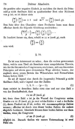 §. 34. Elementarer Beweis der vorhergehenden, so wie der Sätze von Fermat und Wilson