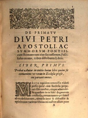 De primatu divi Petri ... fasciculus aureus