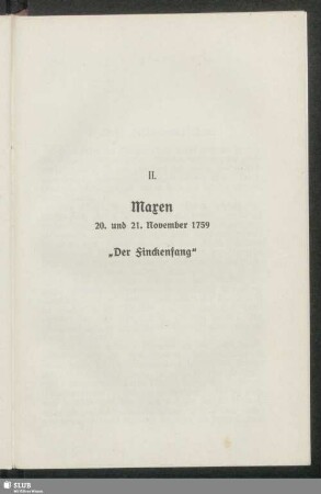 II. Maxen. 20. und 21. November 1759. "Der Finckenfang"