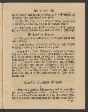 Von den Dänischen Münzen