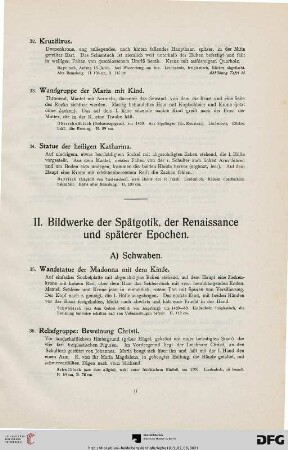 II. Bildwerke der Spätgotik, der Renaissance und späterer Epochen (Nr. 35-95)