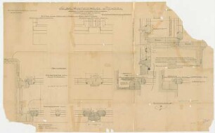 Thiersch, Friedrich von; München; Justizpalast - Fenster im Souterrain (Teilgrundriss, Ansichten, Schnitt)