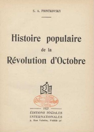 Histoire populaire de la révolution d'Octobre