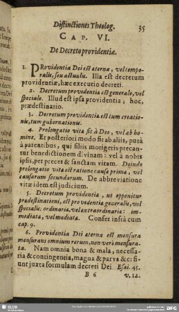 Cap. VI. De Decreto providentia